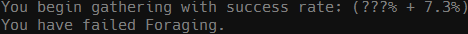 foraging failure message
